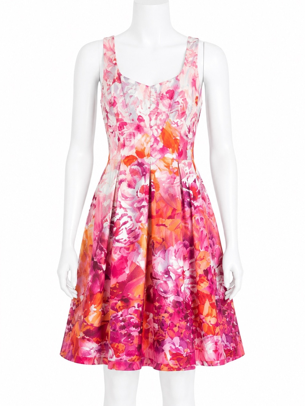 Nine West Bulgarian Rose Floral Pleated Fit Flare A Line Dress NWT Wedding  12